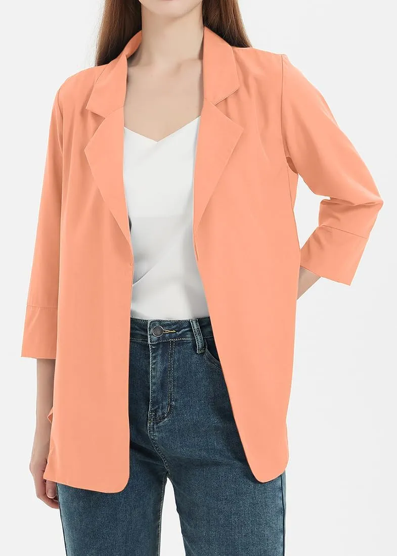 Womens Blazer Business Casual Outfits Lightweight Chiffon Blazer Suit Jackets Office Wear