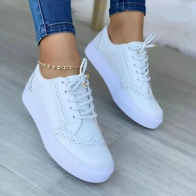 Womens Lace Front Brogues Skate Shoes