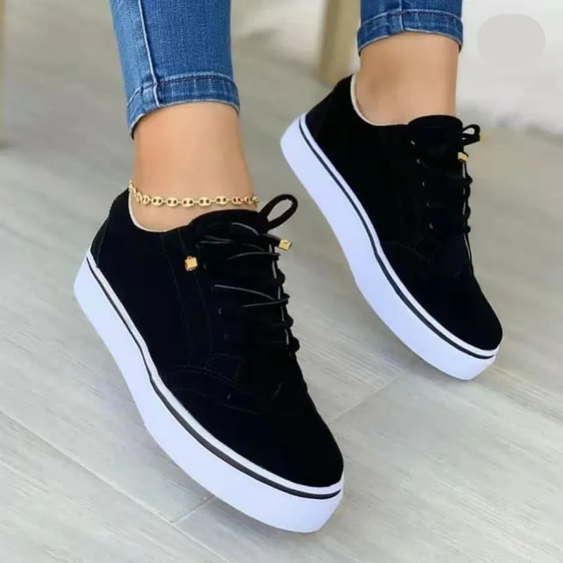 Womens Lace Front Brogues Skate Shoes