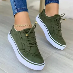 Womens Lace Front Brogues Skate Shoes