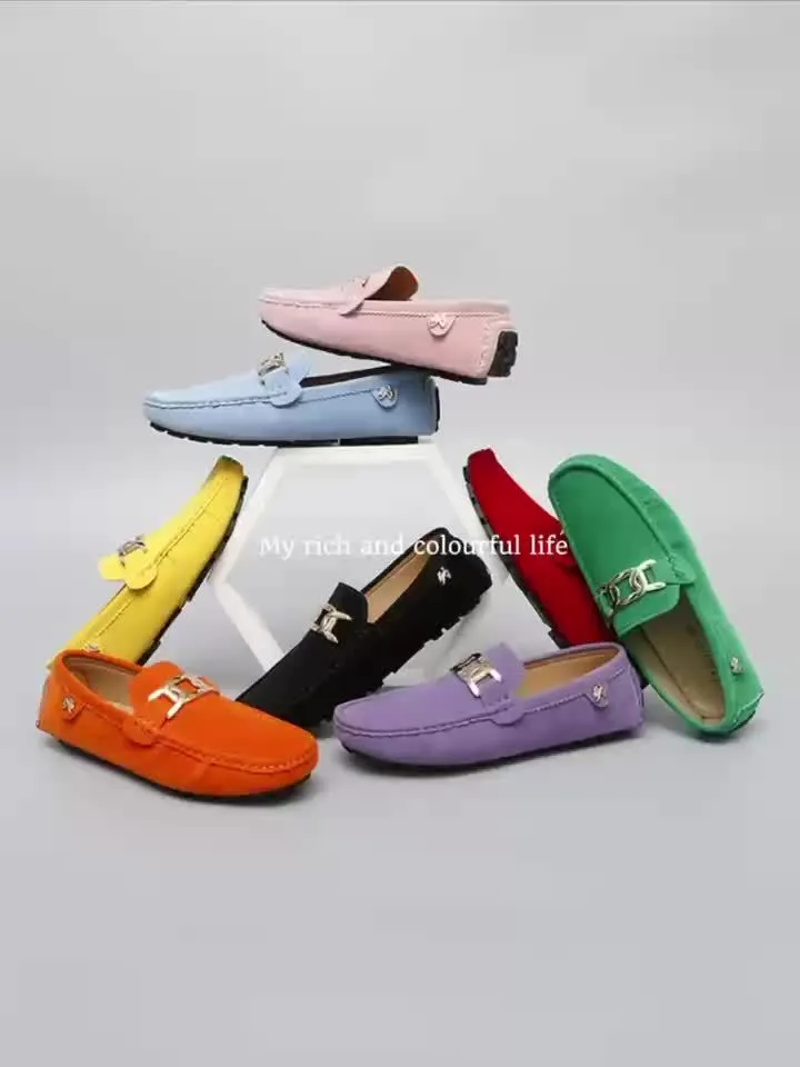 Women'S Loafers With Buckle Decor, Comfortable Solid Rubber Sole Slip-On Flats, Durable Anti-Slip Casual Shoes