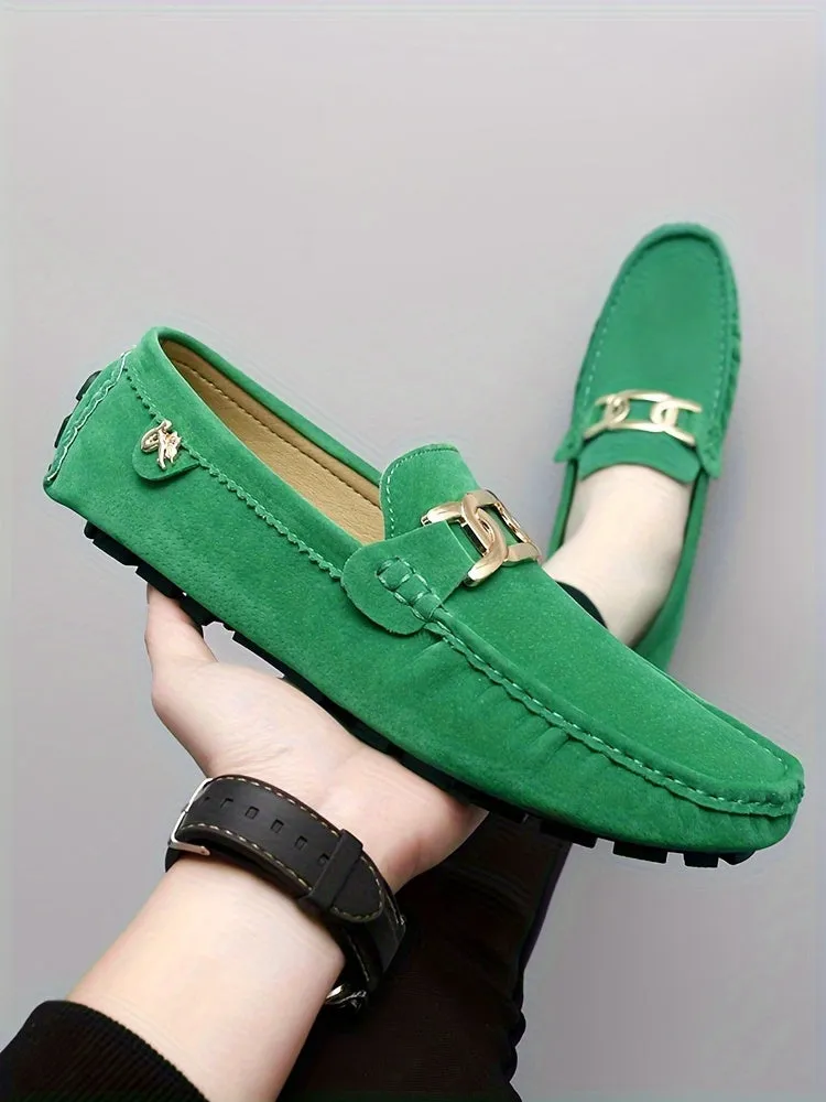 Women'S Loafers With Buckle Decor, Comfortable Solid Rubber Sole Slip-On Flats, Durable Anti-Slip Casual Shoes