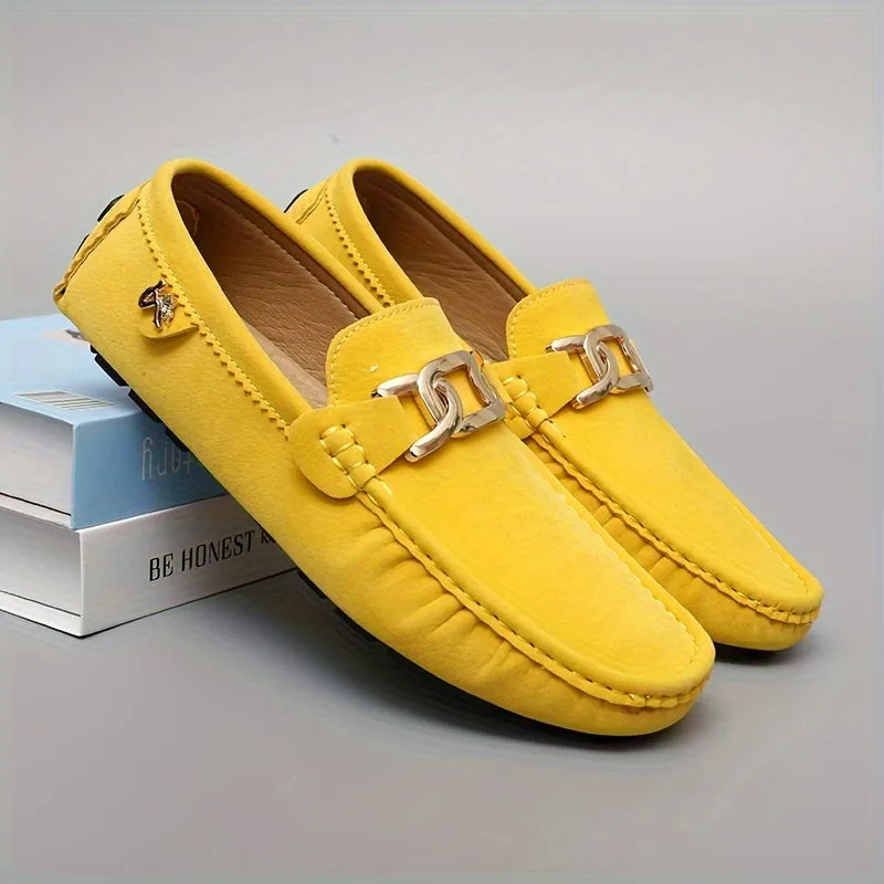 Women'S Loafers With Buckle Decor, Comfortable Solid Rubber Sole Slip-On Flats, Durable Anti-Slip Casual Shoes
