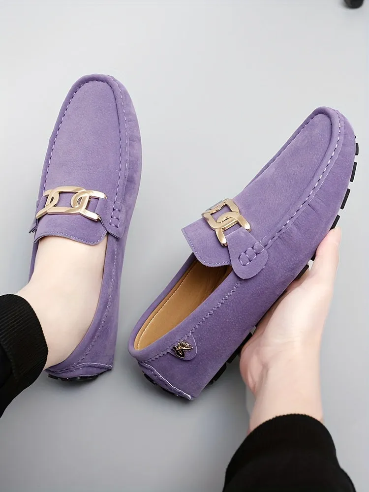 Women'S Loafers With Buckle Decor, Comfortable Solid Rubber Sole Slip-On Flats, Durable Anti-Slip Casual Shoes