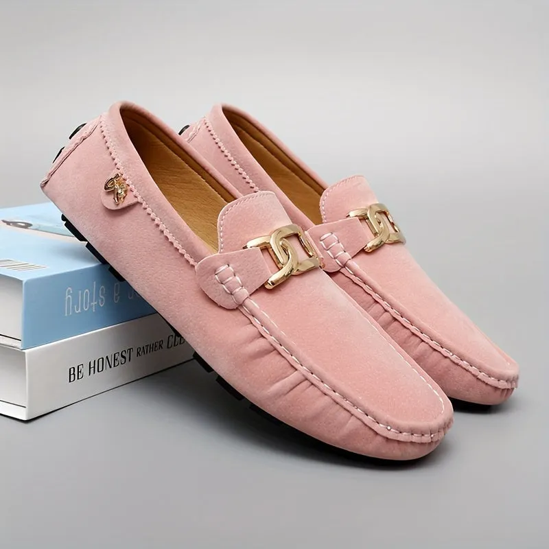 Women'S Loafers With Buckle Decor, Comfortable Solid Rubber Sole Slip-On Flats, Durable Anti-Slip Casual Shoes