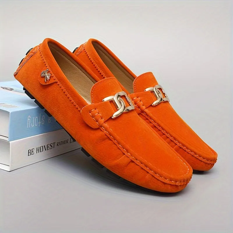 Women'S Loafers With Buckle Decor, Comfortable Solid Rubber Sole Slip-On Flats, Durable Anti-Slip Casual Shoes