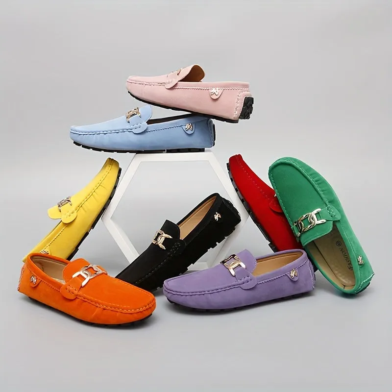 Women'S Loafers With Buckle Decor, Comfortable Solid Rubber Sole Slip-On Flats, Durable Anti-Slip Casual Shoes