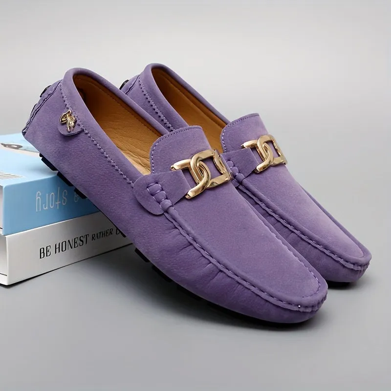 Women'S Loafers With Buckle Decor, Comfortable Solid Rubber Sole Slip-On Flats, Durable Anti-Slip Casual Shoes
