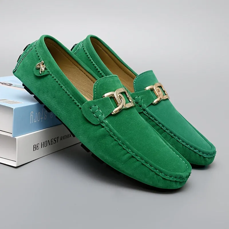 Women'S Loafers With Buckle Decor, Comfortable Solid Rubber Sole Slip-On Flats, Durable Anti-Slip Casual Shoes