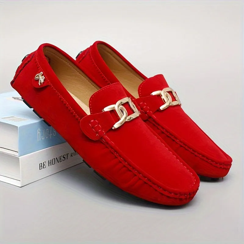 Women'S Loafers With Buckle Decor, Comfortable Solid Rubber Sole Slip-On Flats, Durable Anti-Slip Casual Shoes