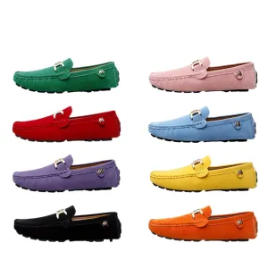 Women'S Loafers With Buckle Decor, Comfortable Solid Rubber Sole Slip-On Flats, Durable Anti-Slip Casual Shoes