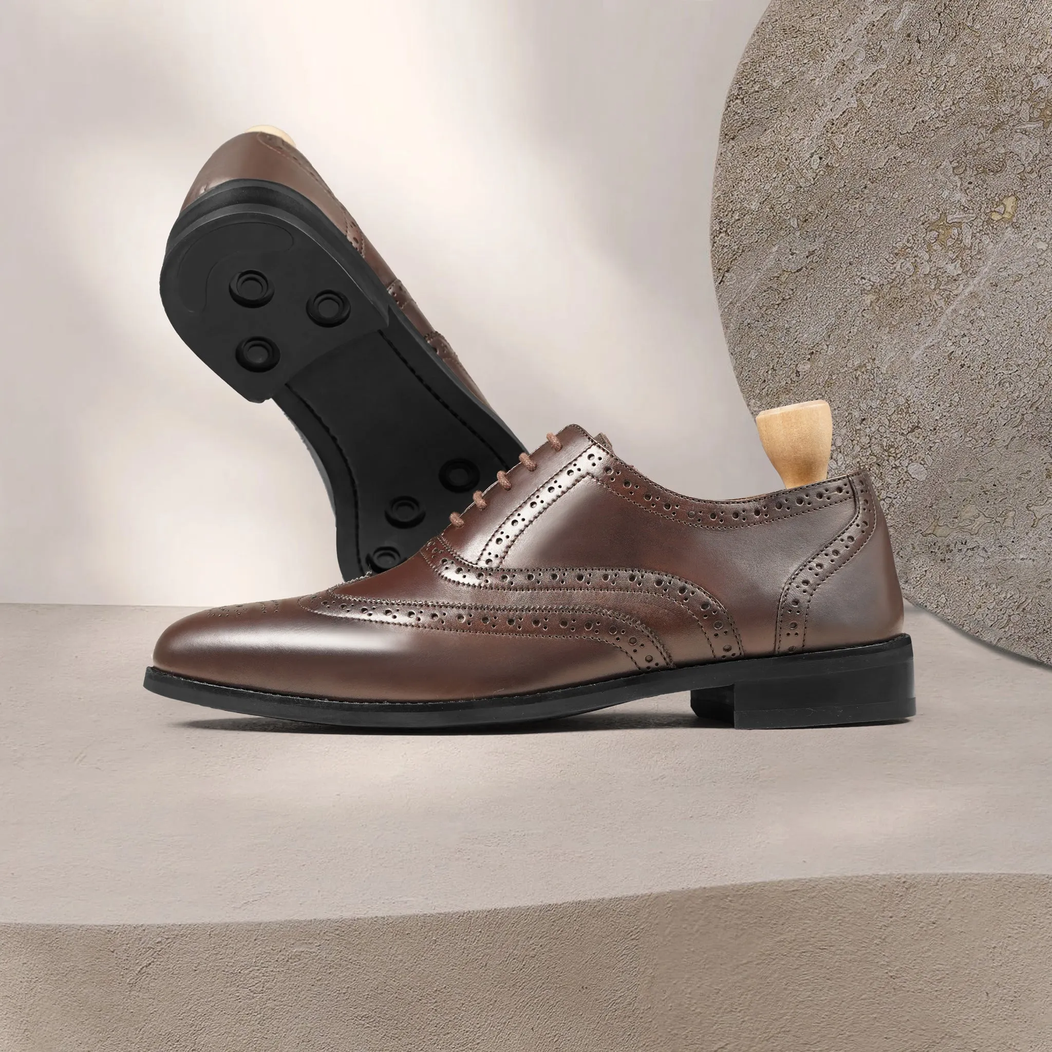 Worchester - Men's Dark Brown Calf Leather Oxford Shoe