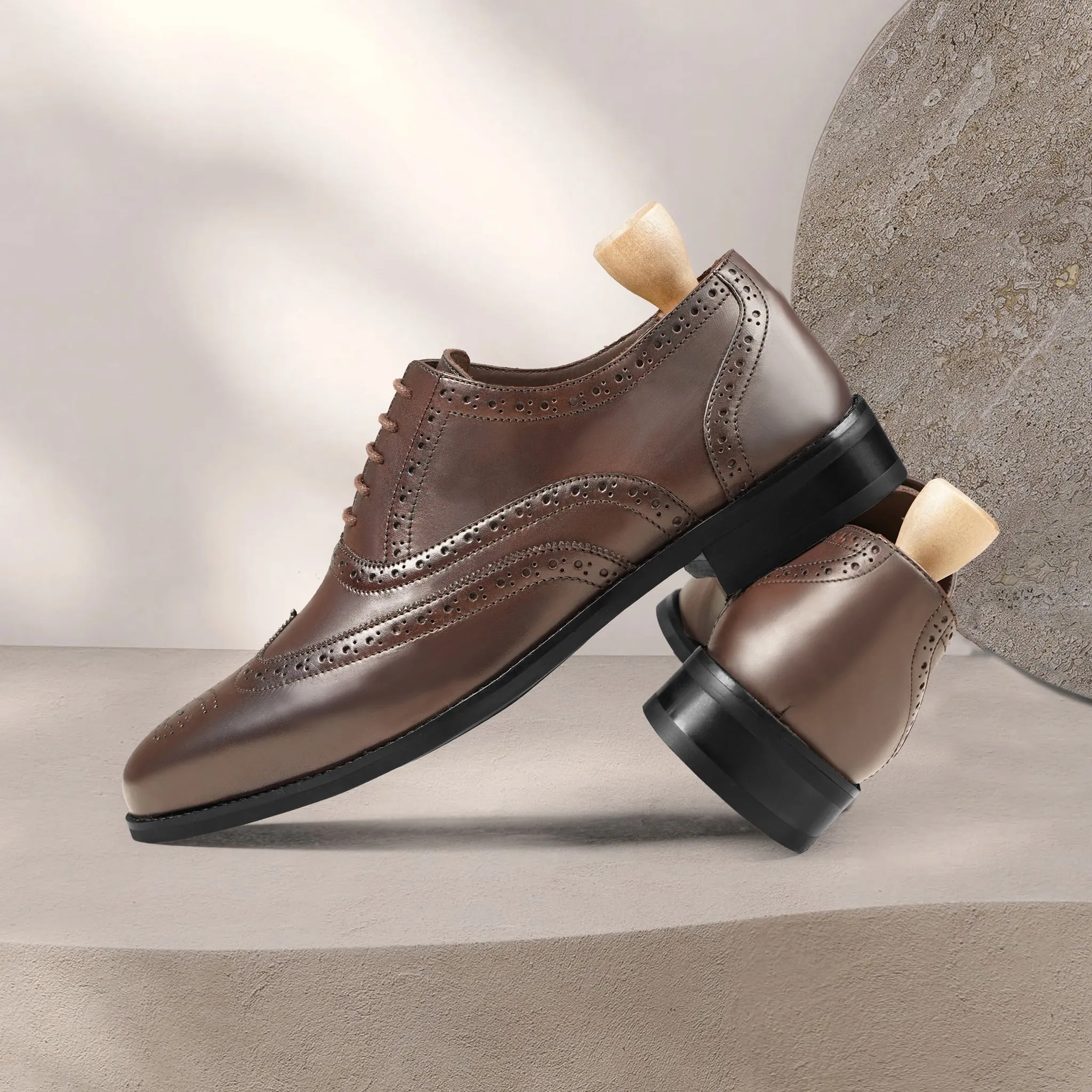 Worchester - Men's Dark Brown Calf Leather Oxford Shoe