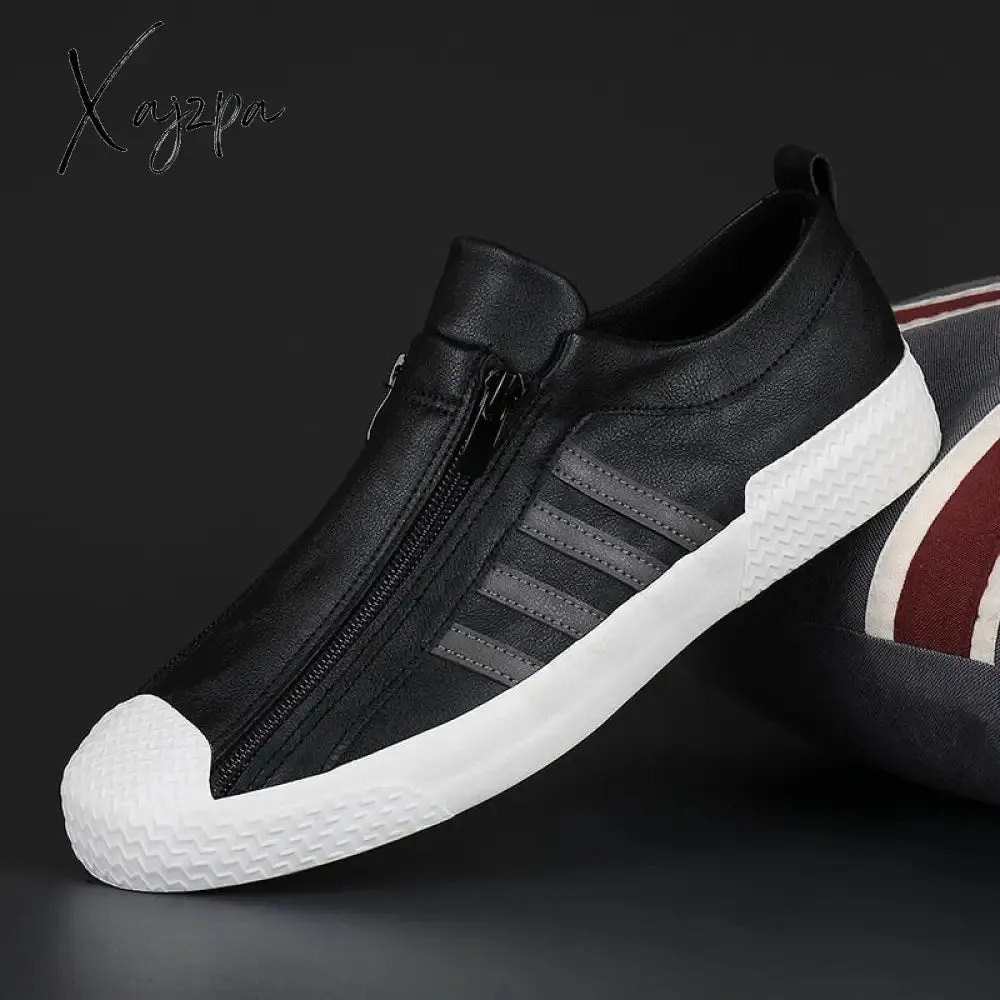 Xajzpa - Comfortable fashion casual male shoes men leather sneakers for men adult Men Loafers Moccasins Leather Shoes New