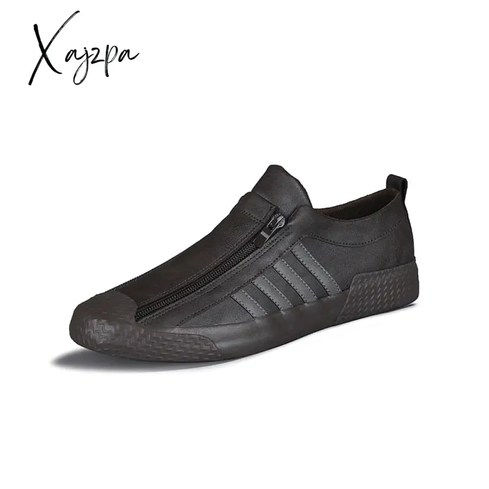 Xajzpa - Comfortable fashion casual male shoes men leather sneakers for men adult Men Loafers Moccasins Leather Shoes New