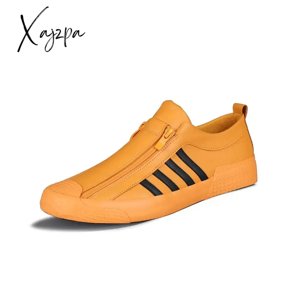 Xajzpa - Comfortable fashion casual male shoes men leather sneakers for men adult Men Loafers Moccasins Leather Shoes New