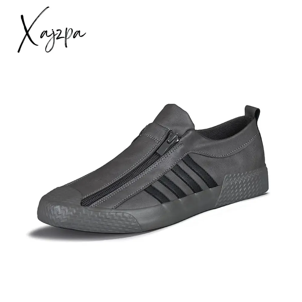 Xajzpa - Comfortable fashion casual male shoes men leather sneakers for men adult Men Loafers Moccasins Leather Shoes New
