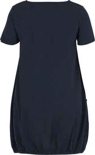 Zizzi Cotton Bubble Dress in Navy